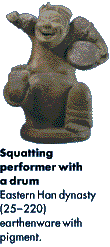 squatting performer