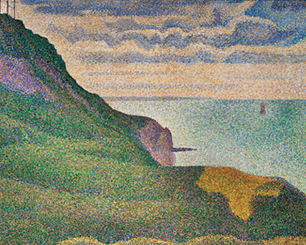 Georges Seurat, Seascape at Port-en-Bessin, Normandy (Port-en-Bessin, les grues et la perce)